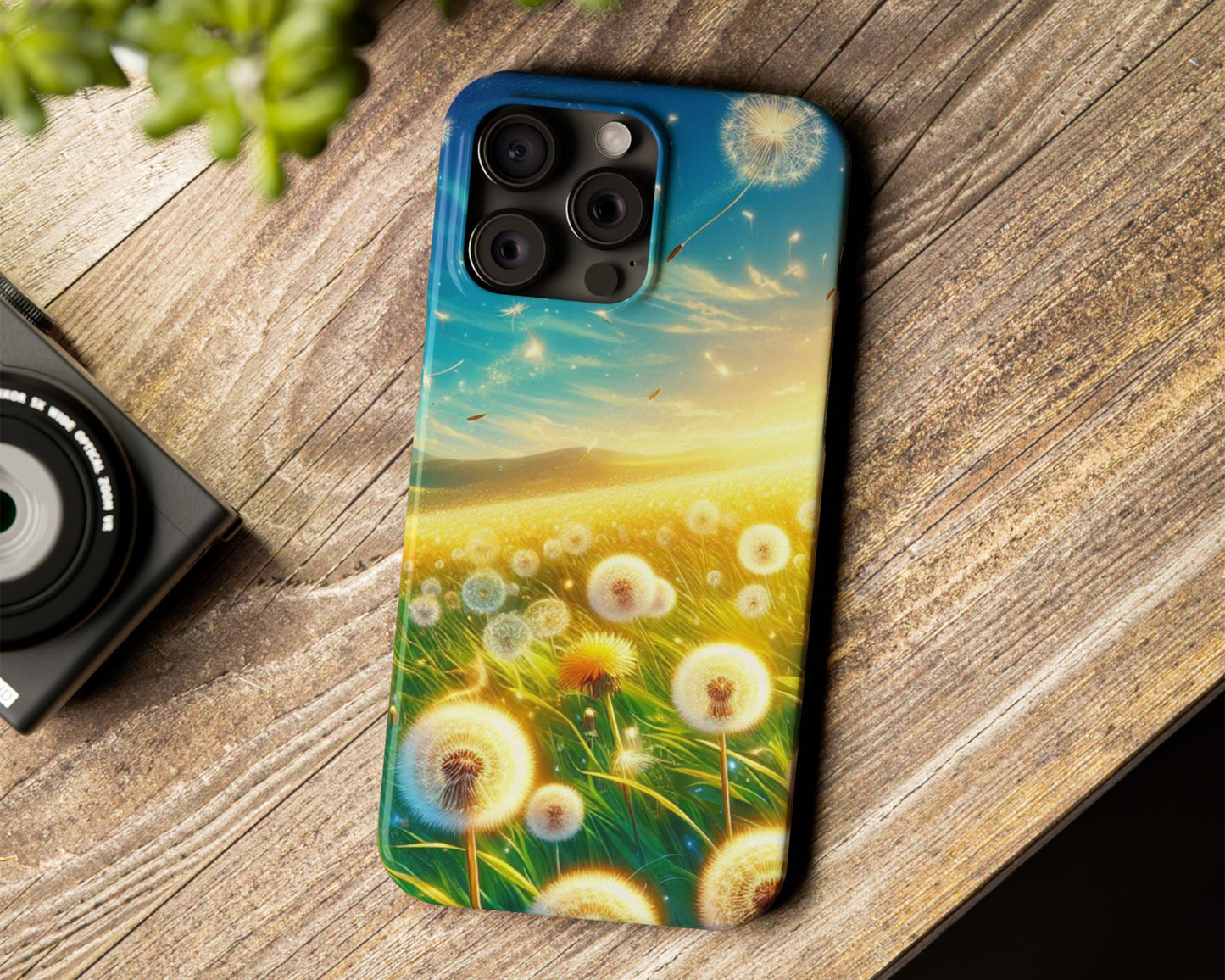 Dandelion fields in anime style iPhone case