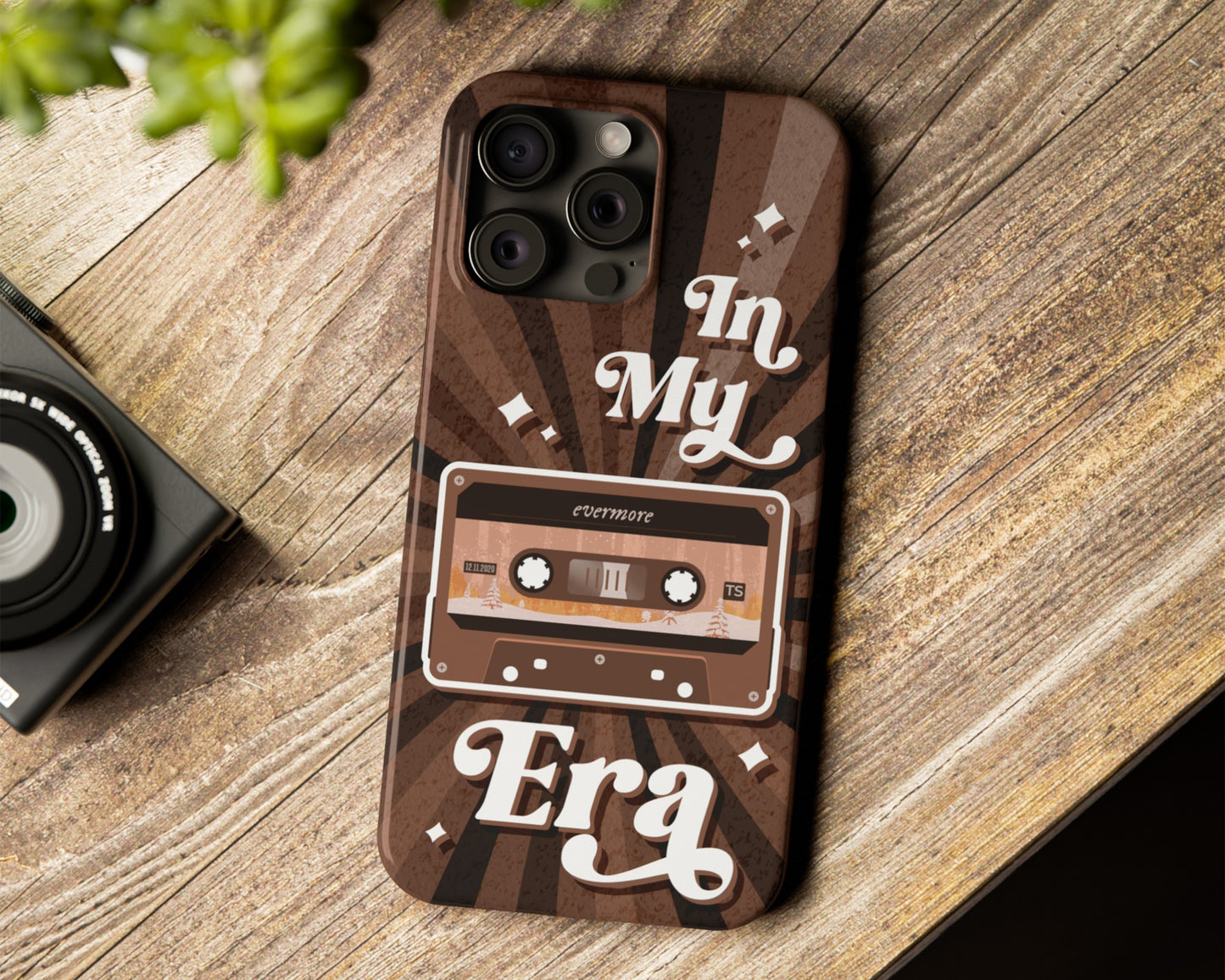 In my Evermore era vintage cassette tape iPhone case