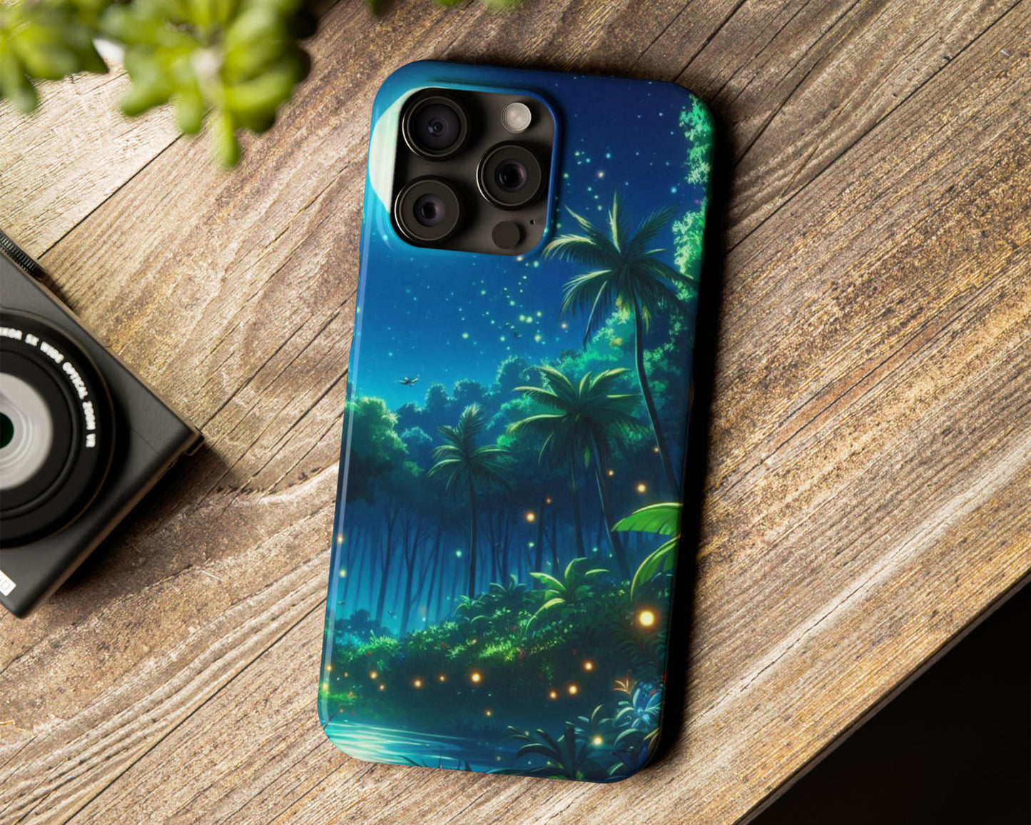 Tropical forests in anime style iPhone case