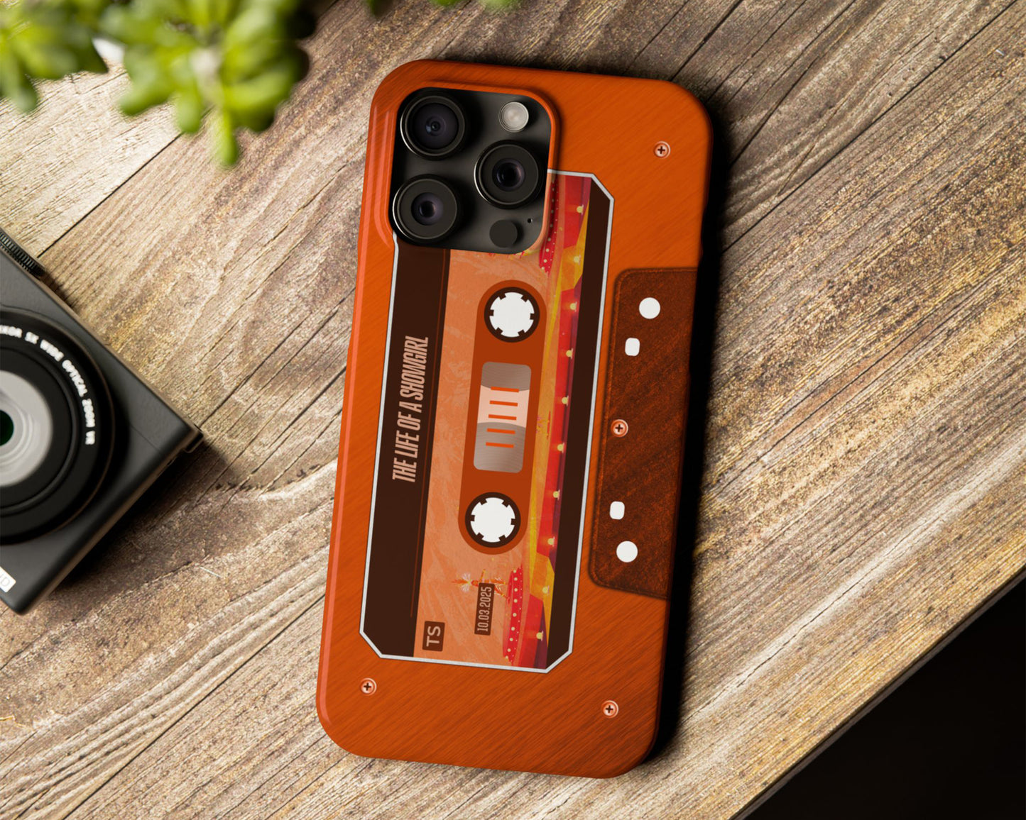Life of Showgirl era cassette tape iPhone case