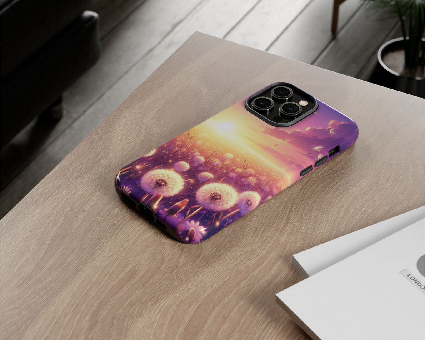 Dandelion fields in anime style iPhone case