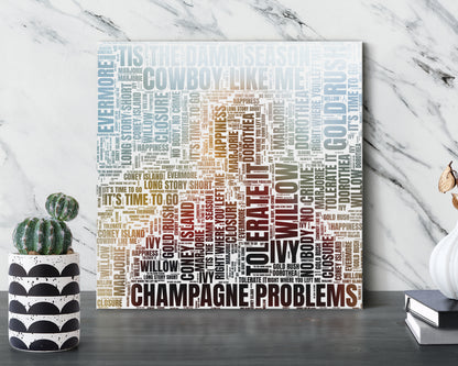 Set of word art album covers square canvas wall decor