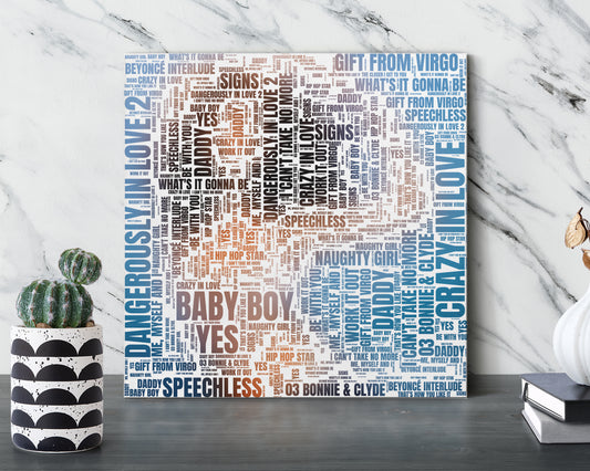 Dangerously in Love album word art square canvas wall decor