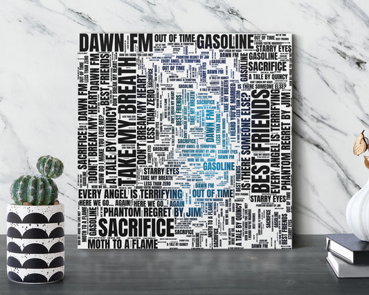 Dawn FM album word art square canvas wall decor