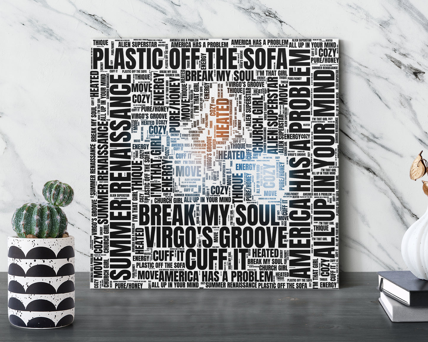 Set of word art album covers square canvas wall decor