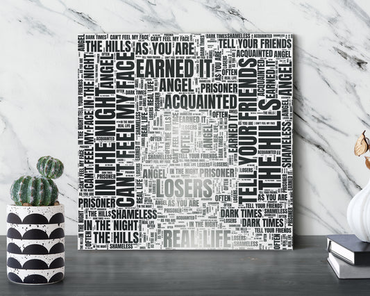 Beauty Behind the Madness album word art square canvas wall decor