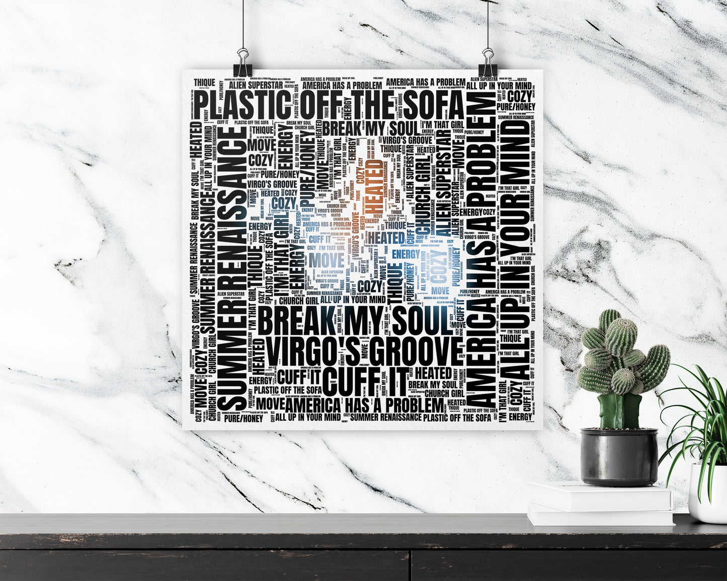 Set of word art album covers square poster