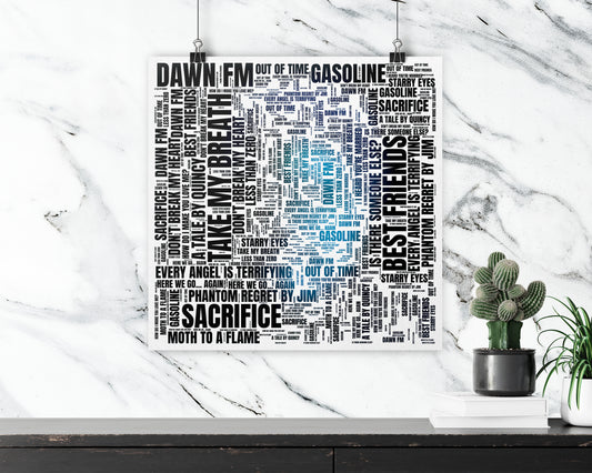Dawn FM album word art square poster