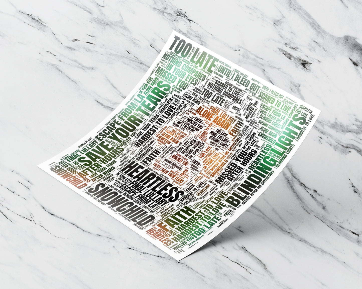After Hours album word art square poster