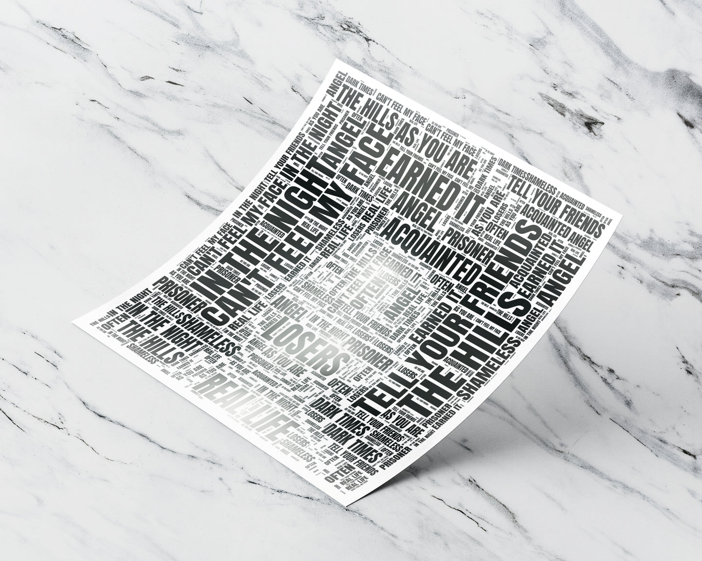 Beauty Behind the Madness album word art square poster