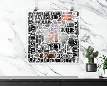 Set of word art album covers square poster