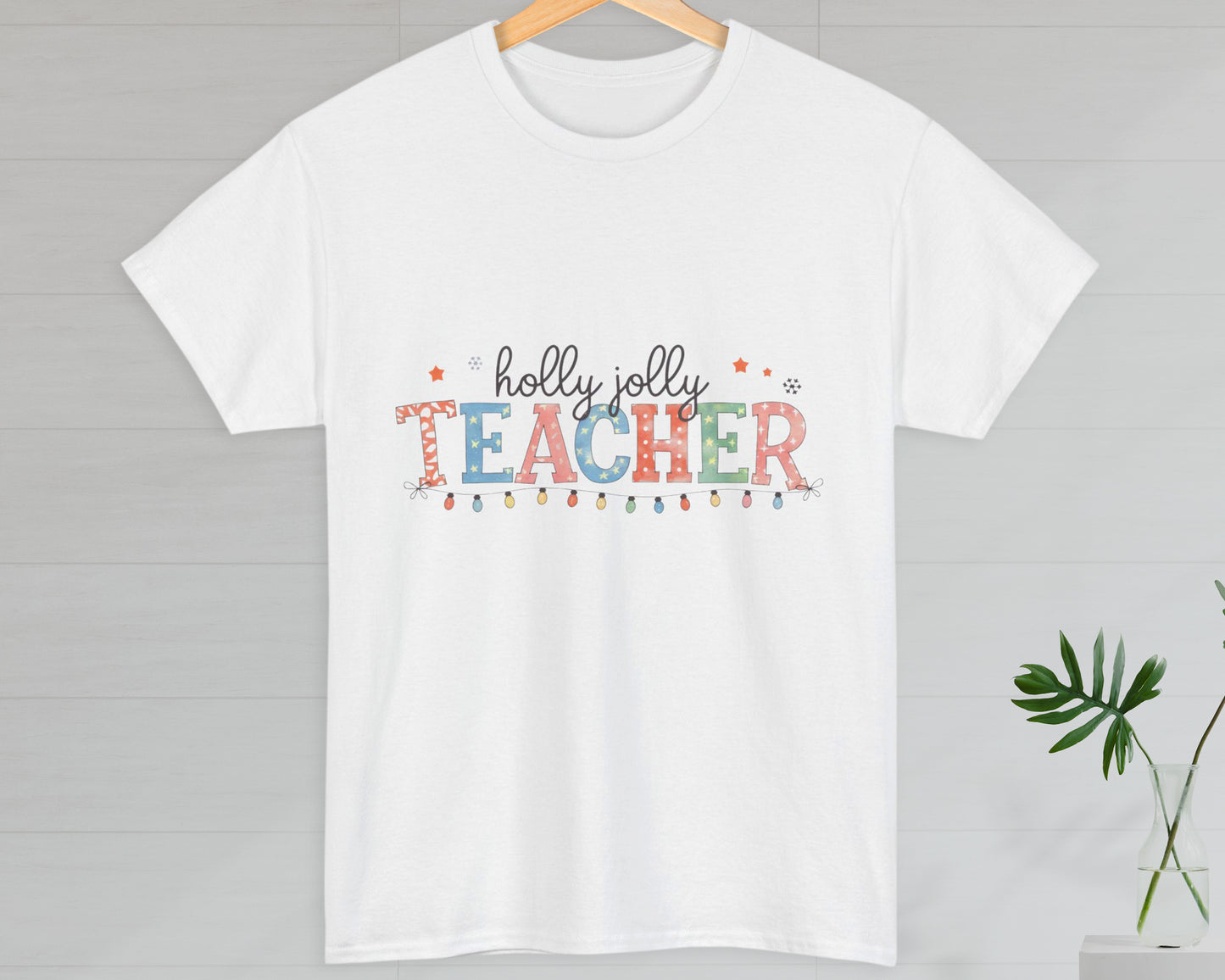 Holly Jolly Teacher unisex classic graphic tee