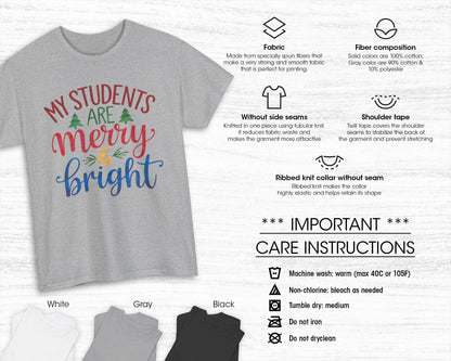 My Students are Merry & Bright unisex classic graphic tee