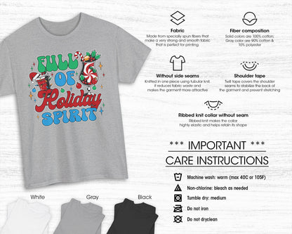 Full of Holiday Spirit unisex classic graphic tee