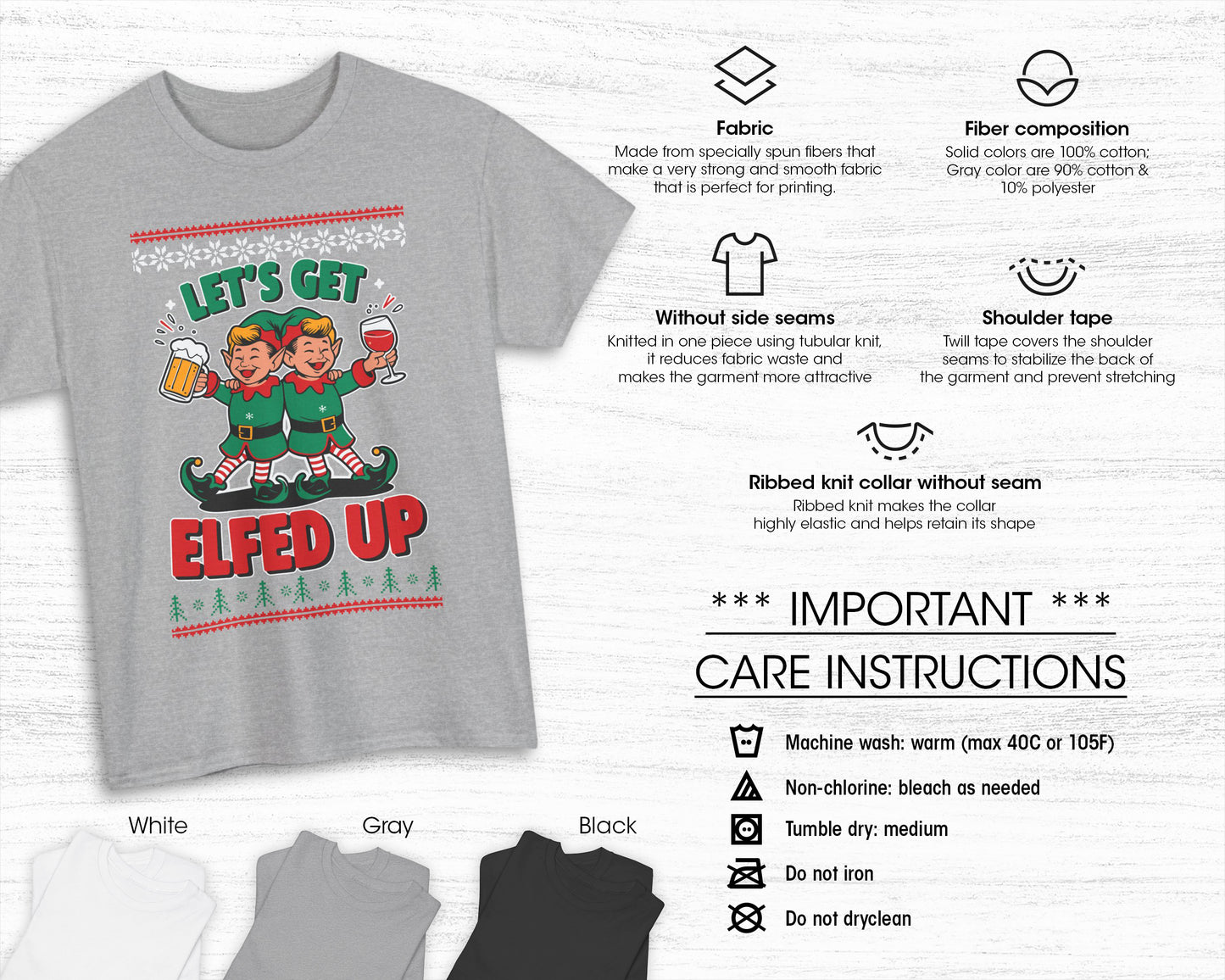 Let's Get Elfed Up unisex classic graphic tee