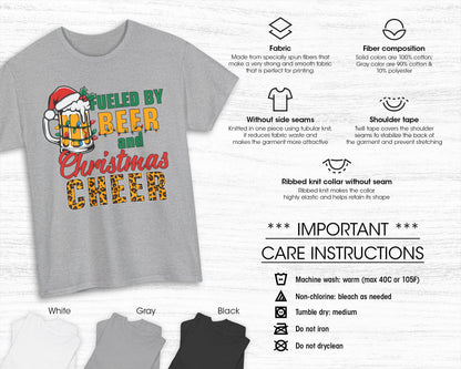 Fueled by Beer and Christmas Cheer unisex classic graphic tee