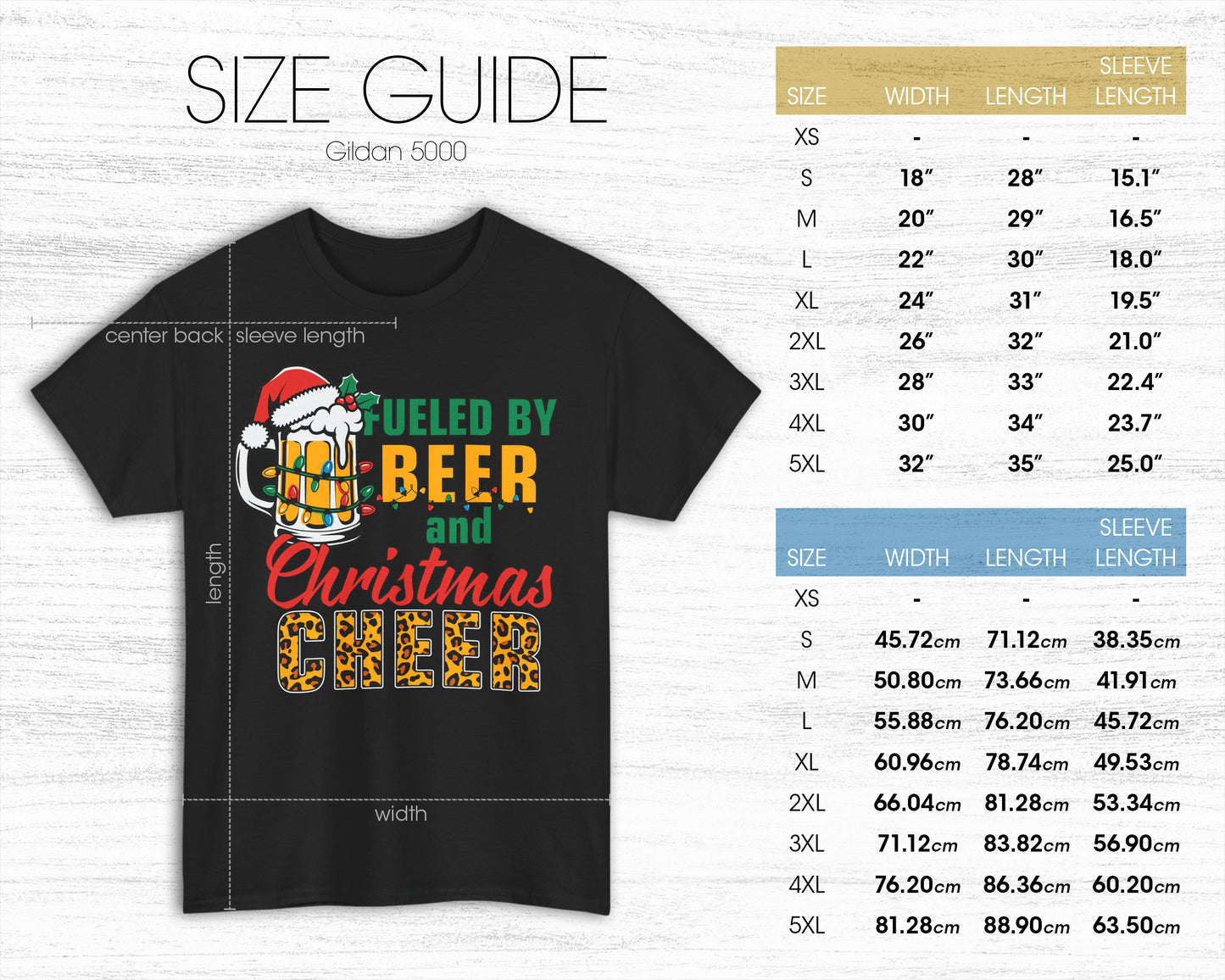 Fueled by Beer and Christmas Cheer unisex classic graphic tee