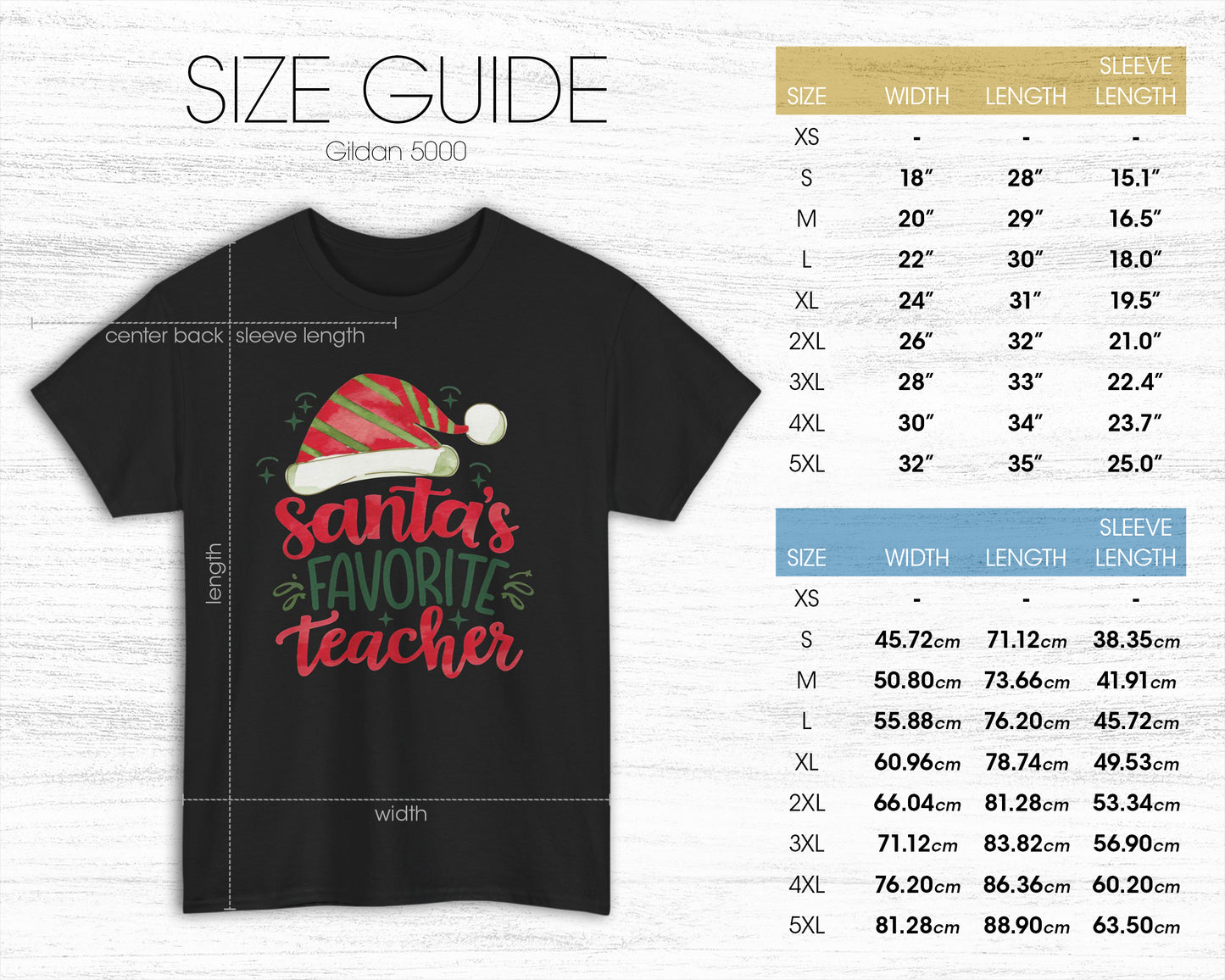 Santa's Favorite Teacher unisex classic graphic tee