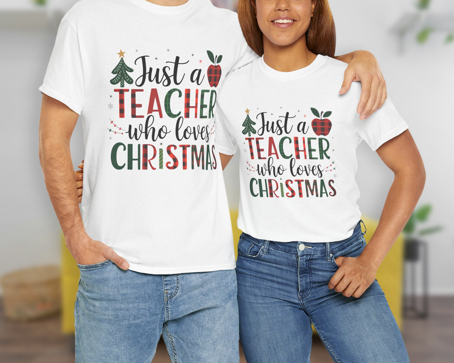 Just a Teacher Who Loves Christmas unisex classic graphic tee