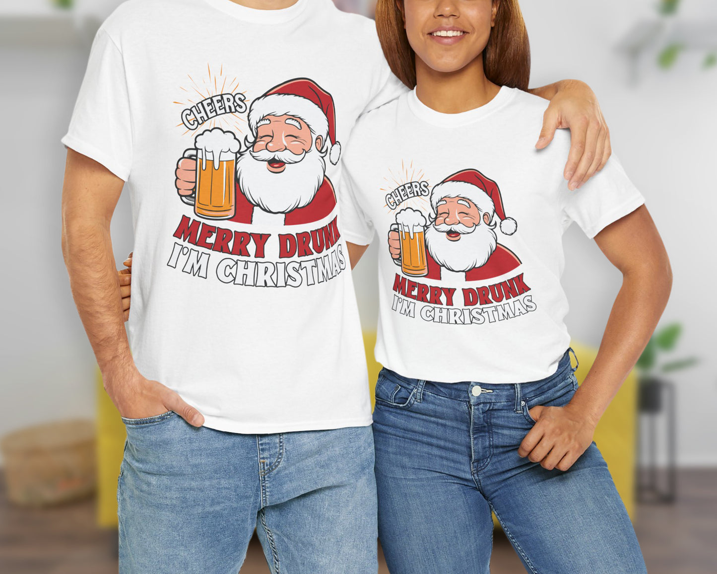 Merry Drunk I'm Christmas unisex classic graphic tee