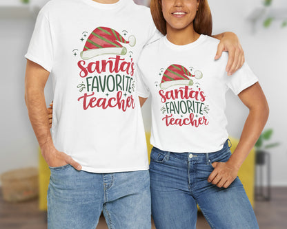 Santa's Favorite Teacher unisex classic graphic tee