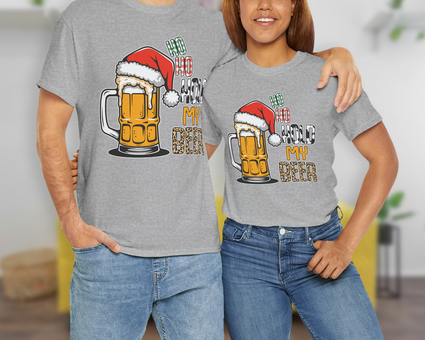 Ho Ho Hold My Beer unisex classic graphic tee