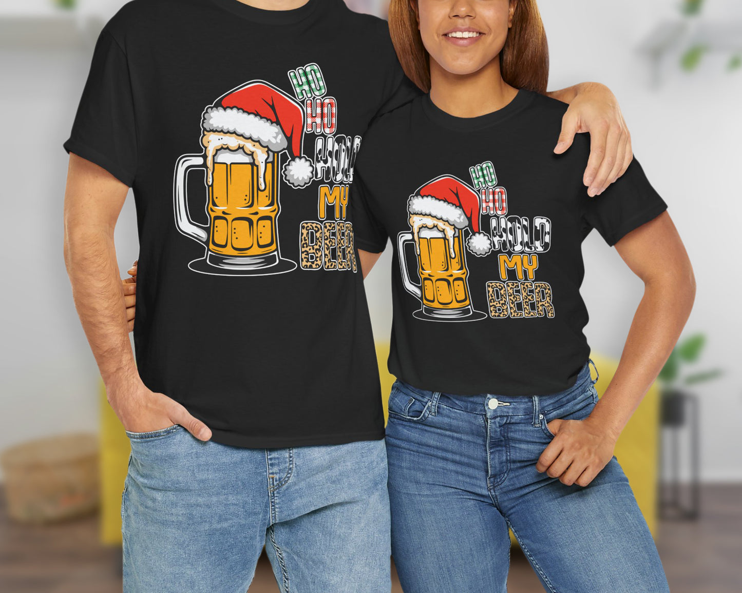 Ho Ho Hold My Beer unisex classic graphic tee