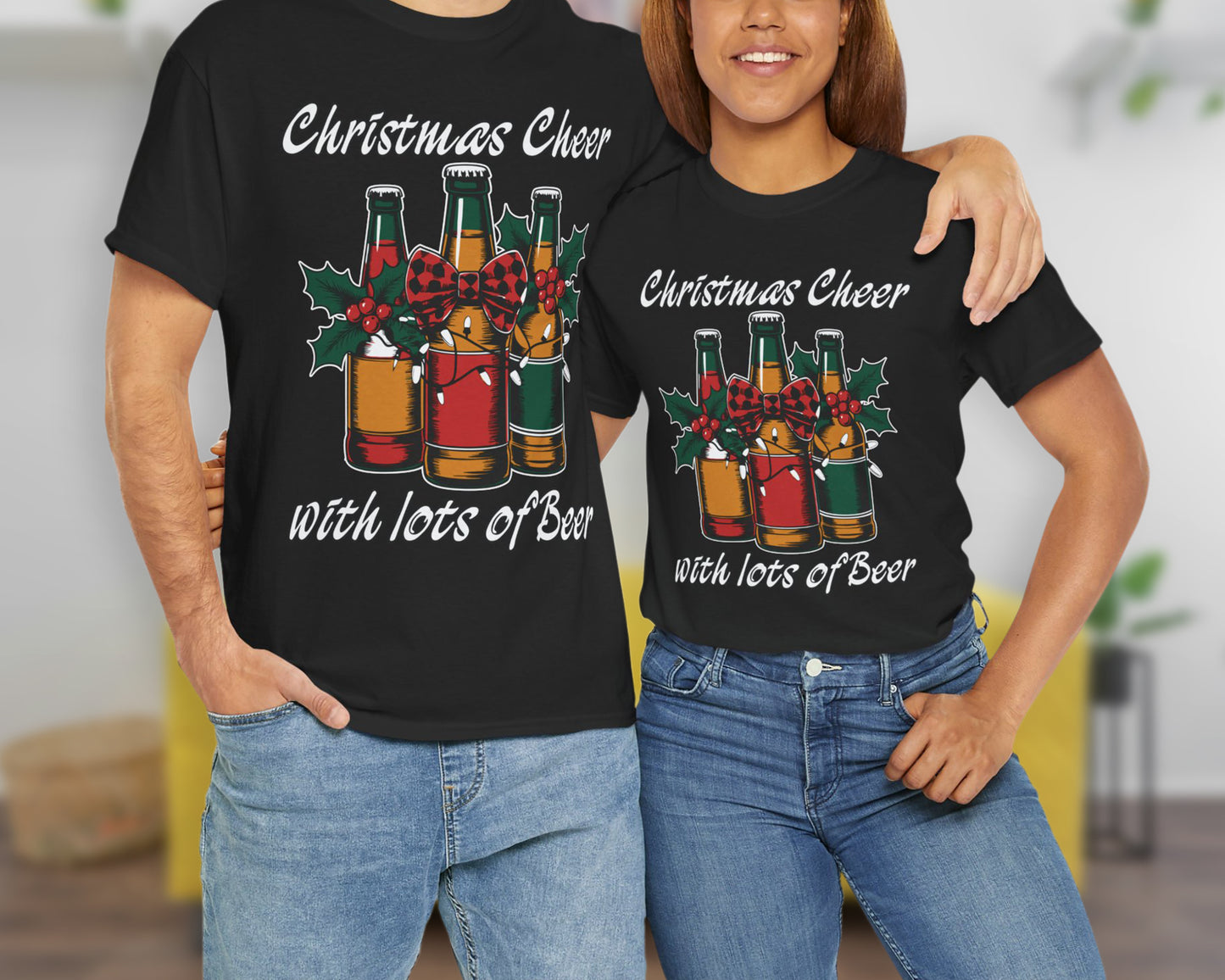 Christmas Cheer with lots of Beer unisex classic graphic tee