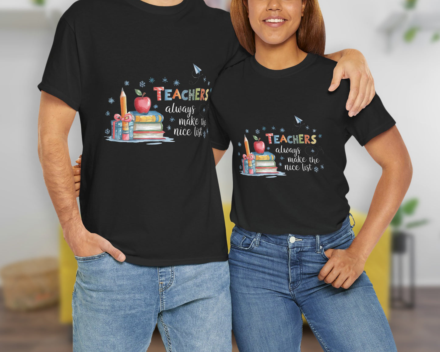 Teachers Always Make the Nice List unisex classic graphic tee