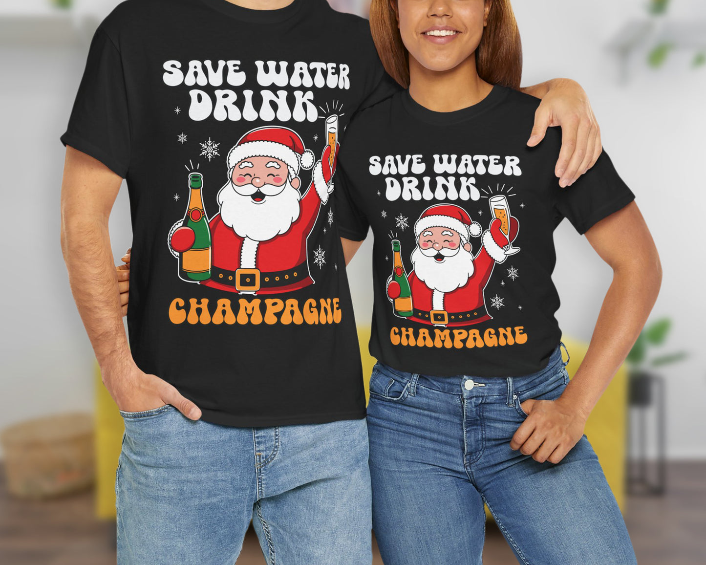 Save Water Drink Champagne unisex classic graphic tee