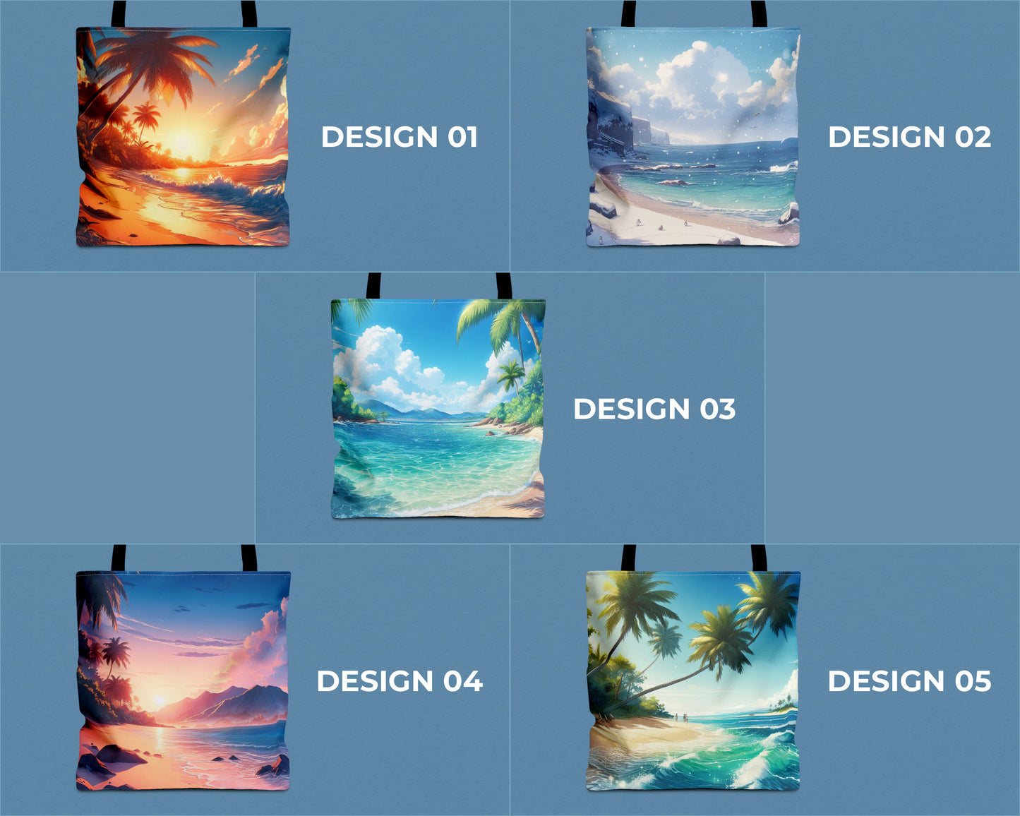 Beaches in anime style tote bag