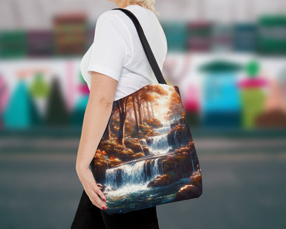 Waterfalls in anime style tote bag