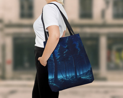Pine forests in anime style tote bag