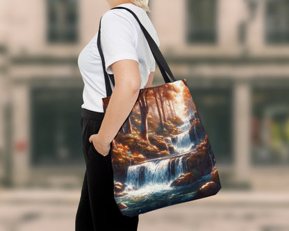 Waterfalls in anime style tote bag