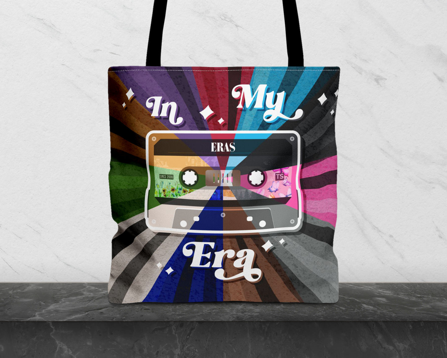 In my Eras era vintage cassette tape tote bag