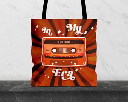 In my Life of Showgirl era vintage cassette tape tote bag