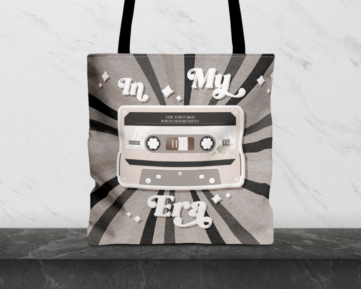 In my Tortured Poets era vintage cassette tape tote bag