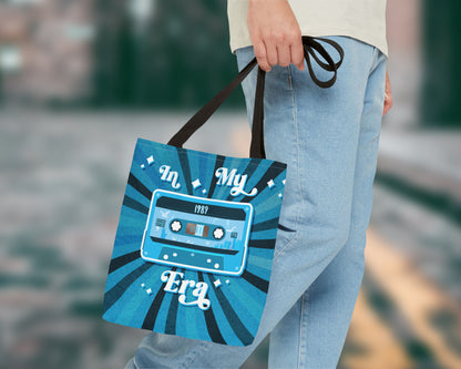 In my 1989 era vintage cassette tape tote bag