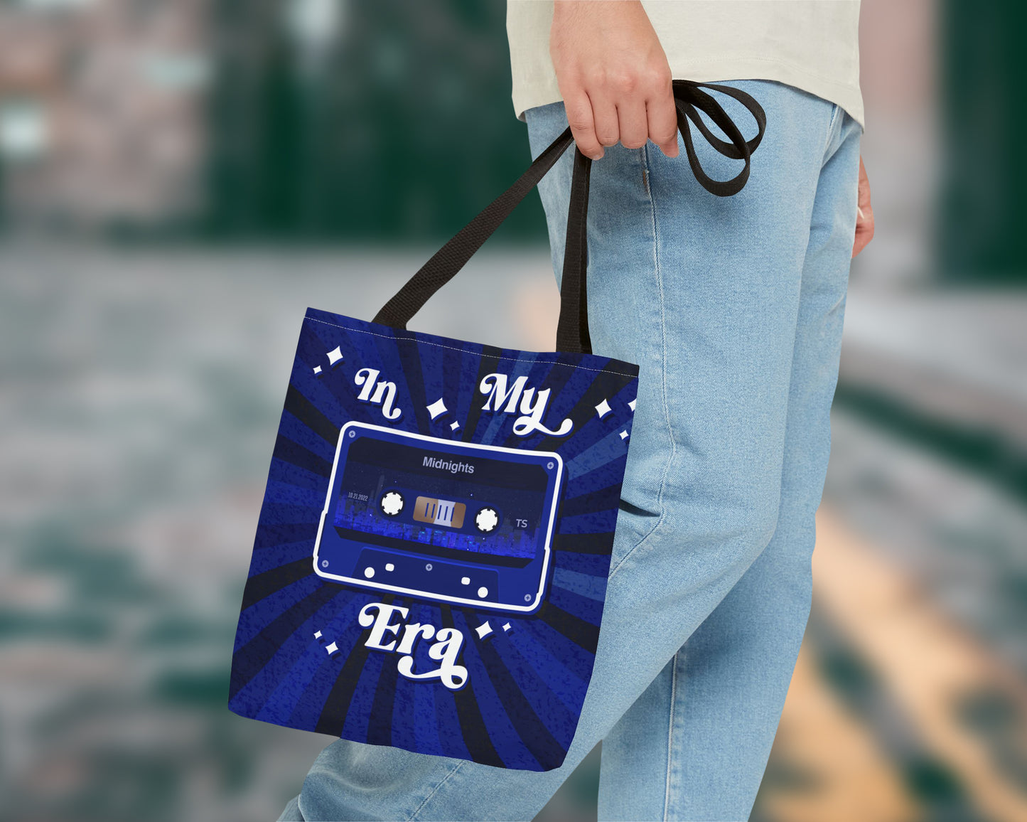 In my Midnights era vintage cassette tape tote bag