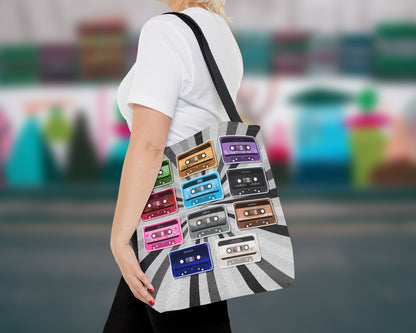 All eras vintage cassette tapes tote bag