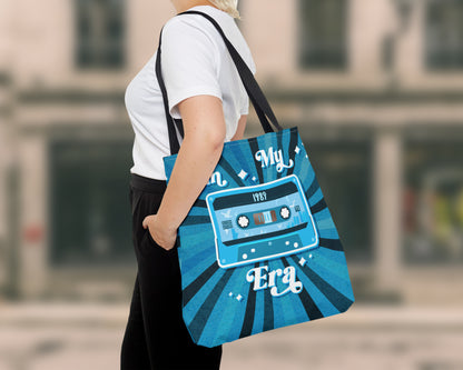 In my 1989 era vintage cassette tape tote bag