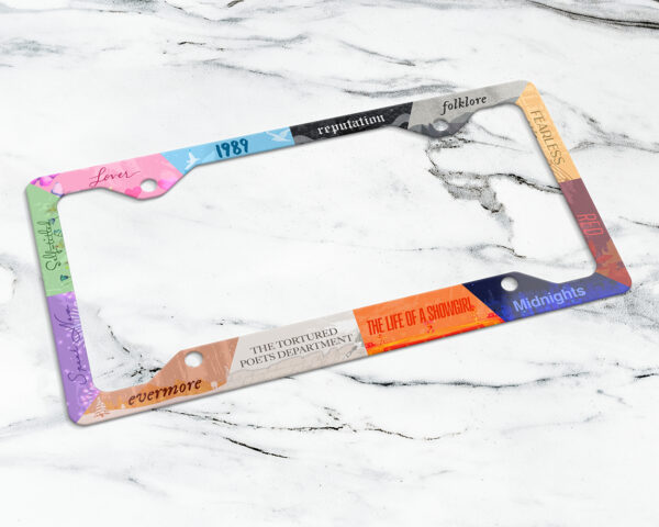 The Eras license plate frame