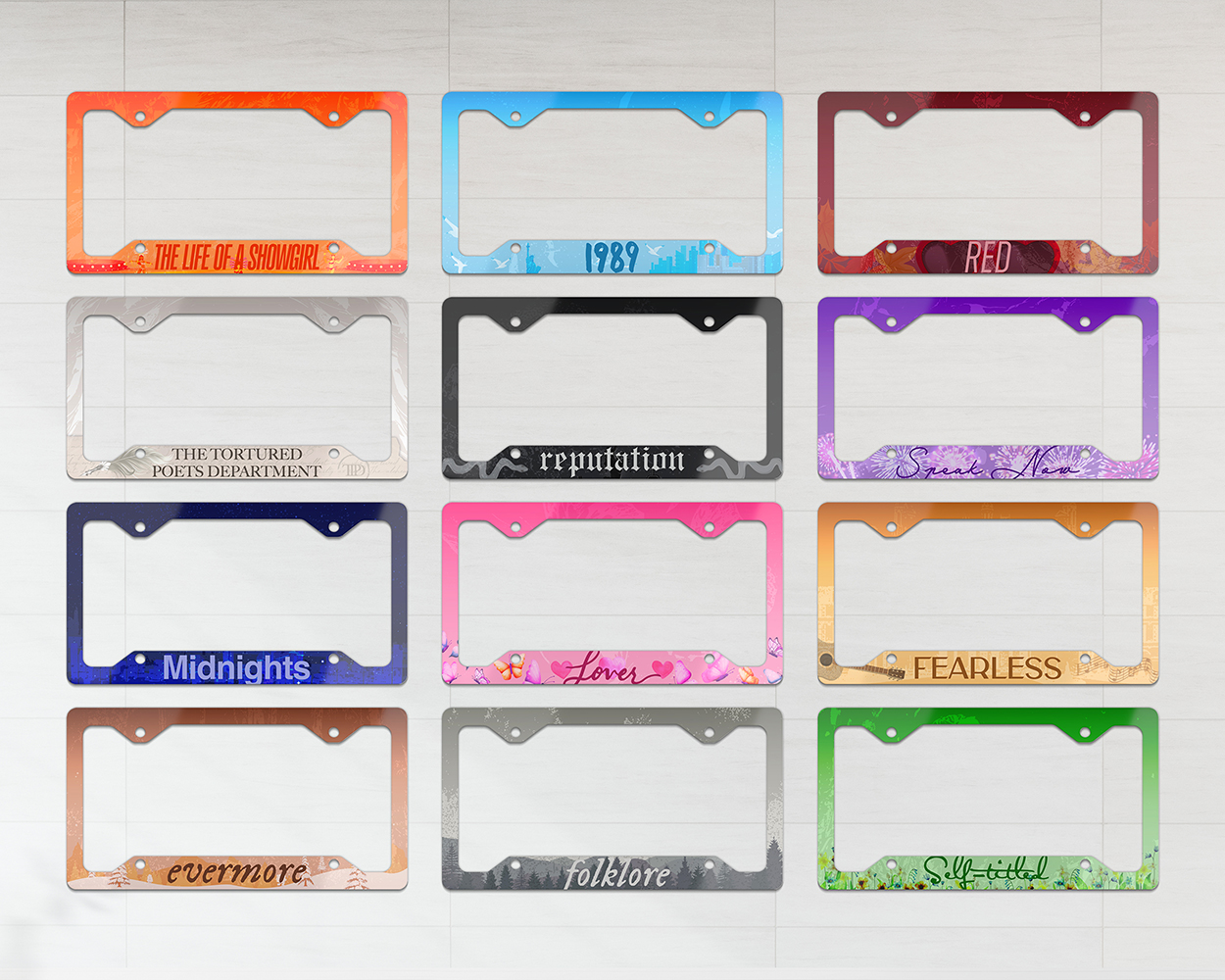 Collection of The Eras license plate frames
