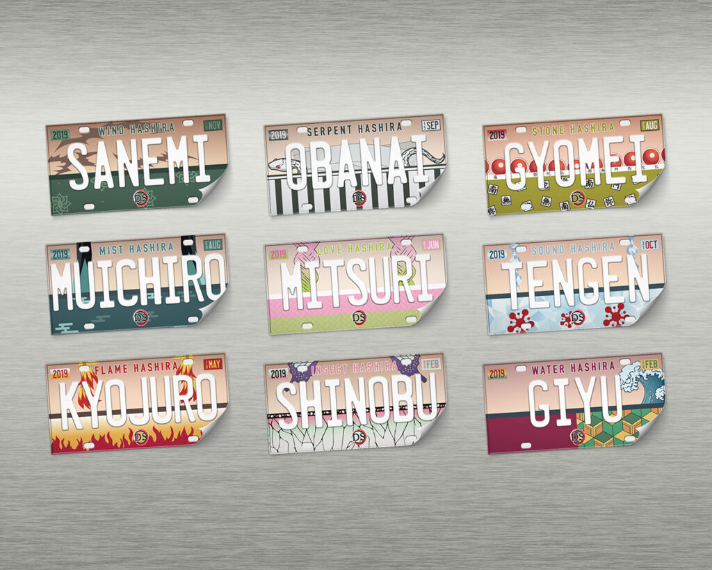 Collection of the Hashira KnY anime characters bumper stickers