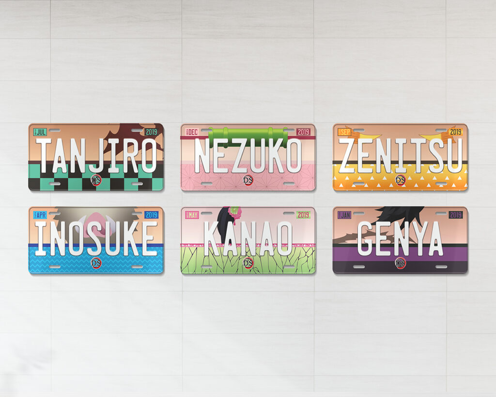 Collection of KnY anime characters license plates