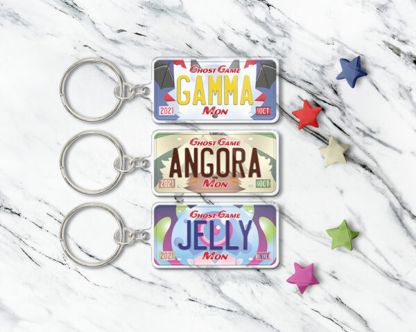 Collection of Digimon Ghost Game anime characters acrylic keychains