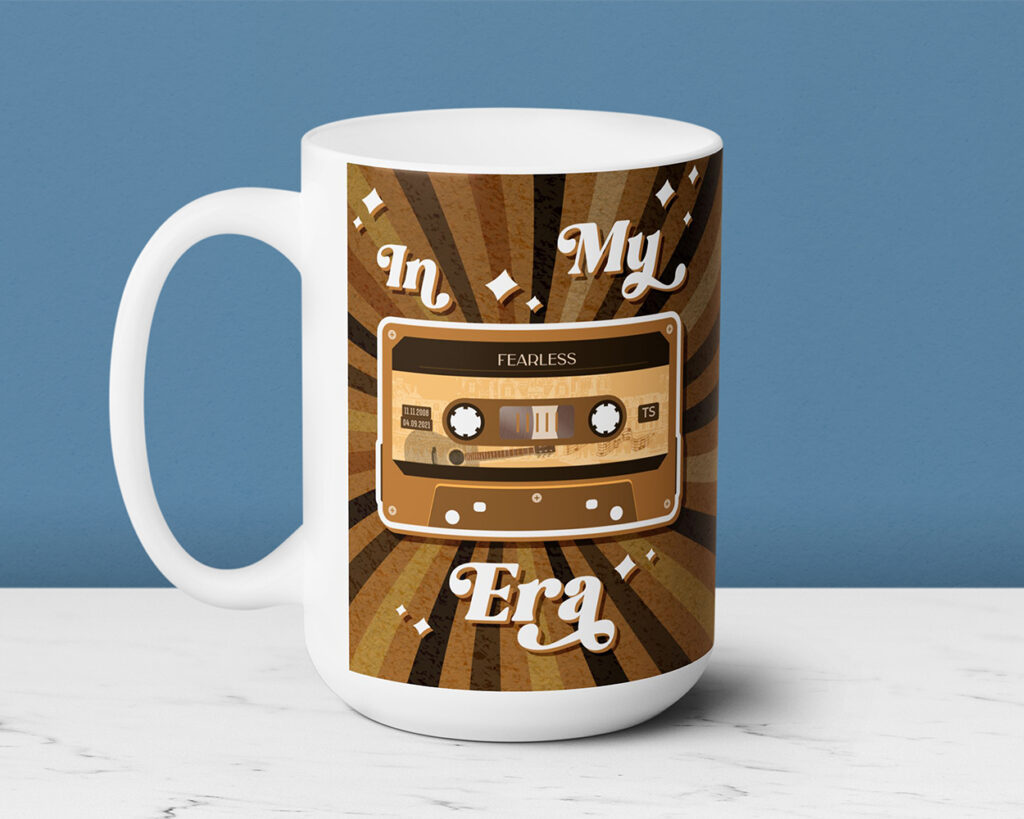 In my Fearless era vintage cassette tape ceramic mug