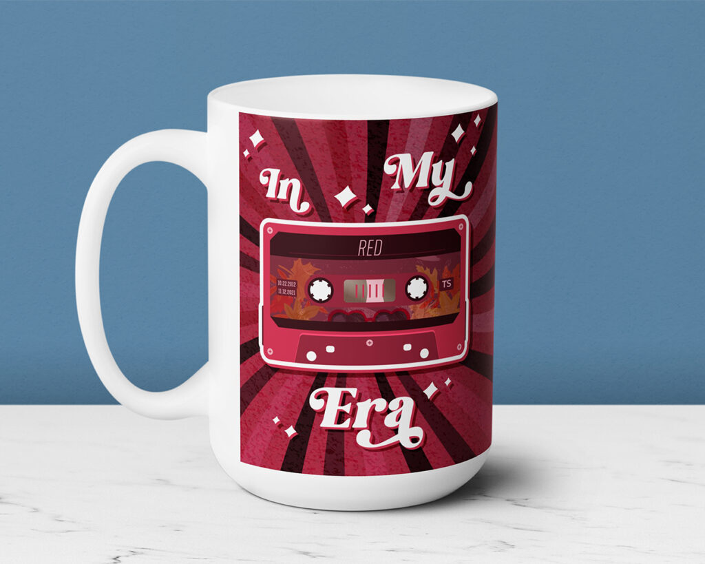 In my Red era vintage cassette tape ceramic mug