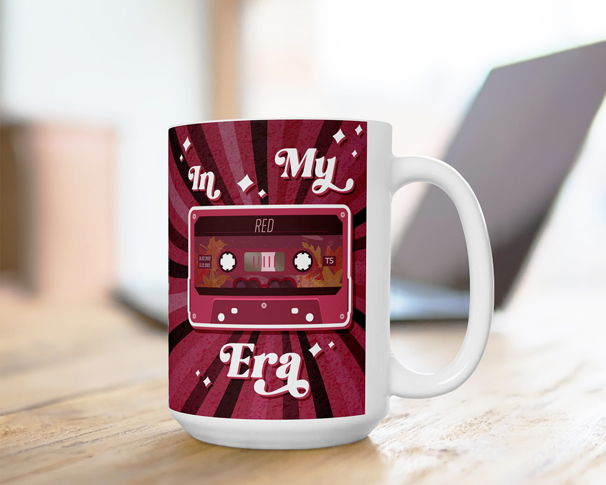 In my Red era vintage cassette tape ceramic mug - Image 2