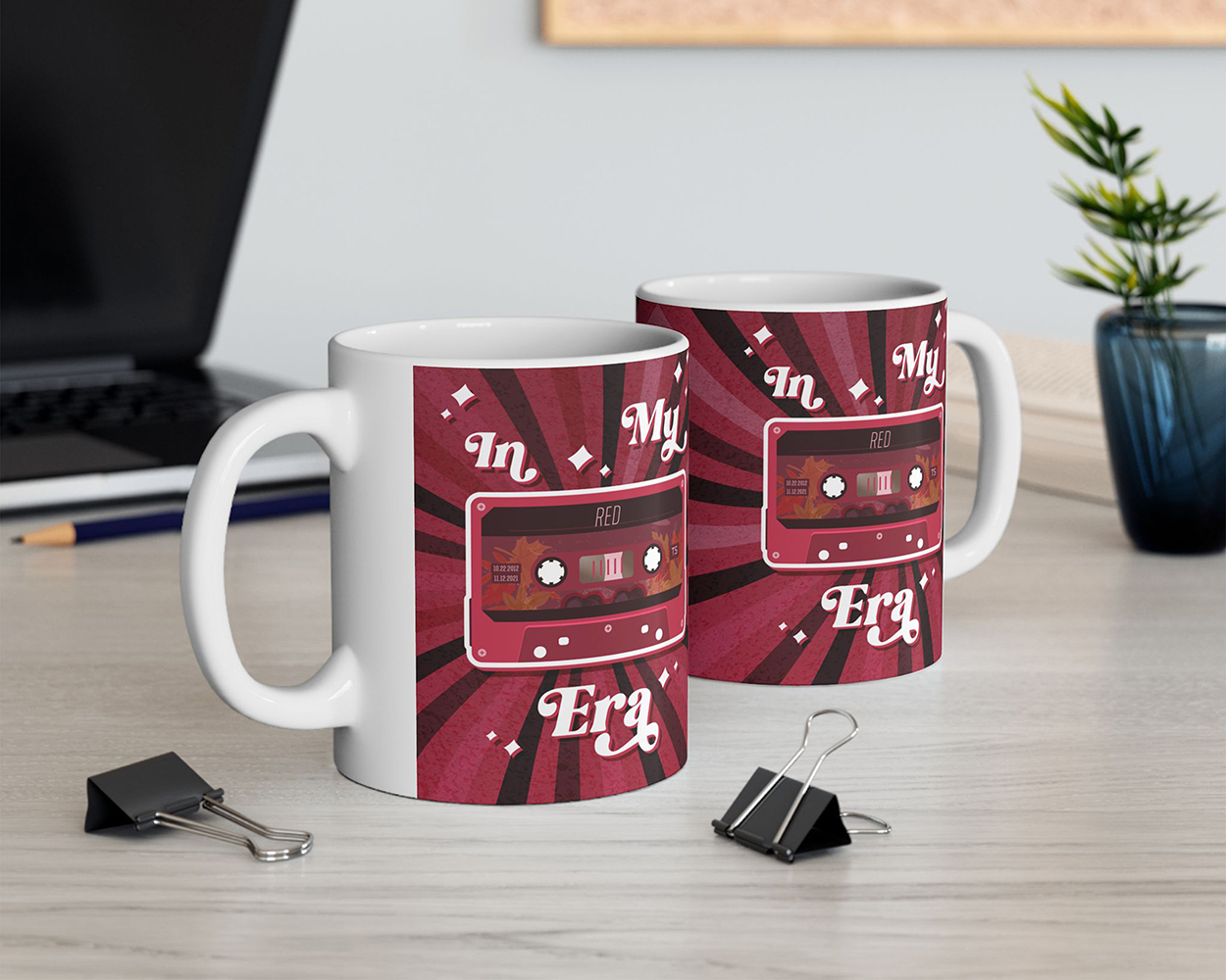 In my Red era vintage cassette tape ceramic mug - Image 3
